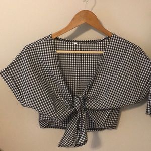 Black and white checkered two piece